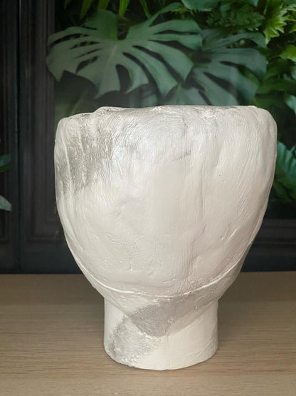 Woman shaped head planter pot