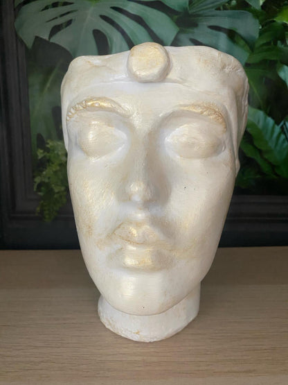 Woman shaped head planter pot