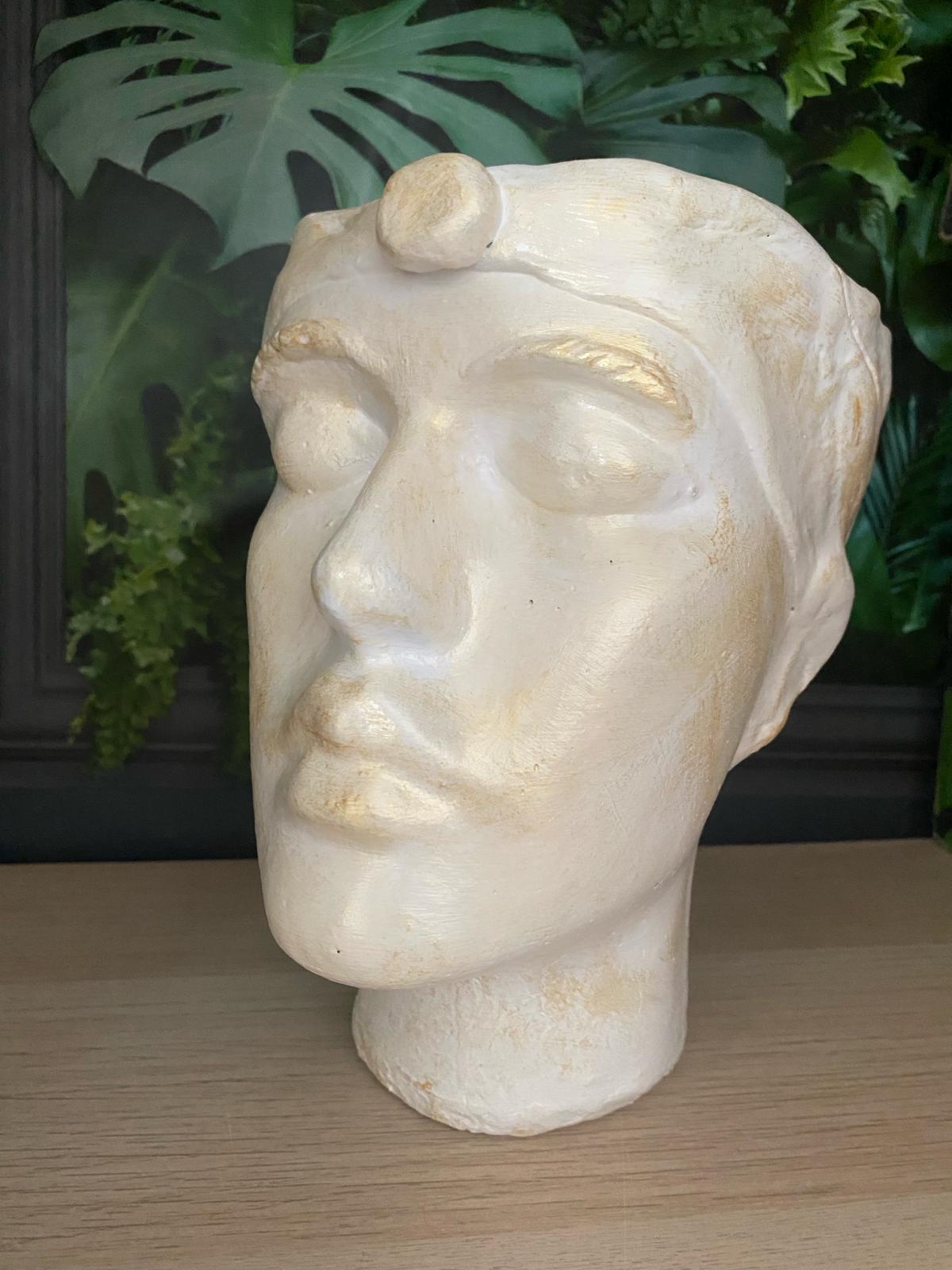 Woman shaped head planter pot