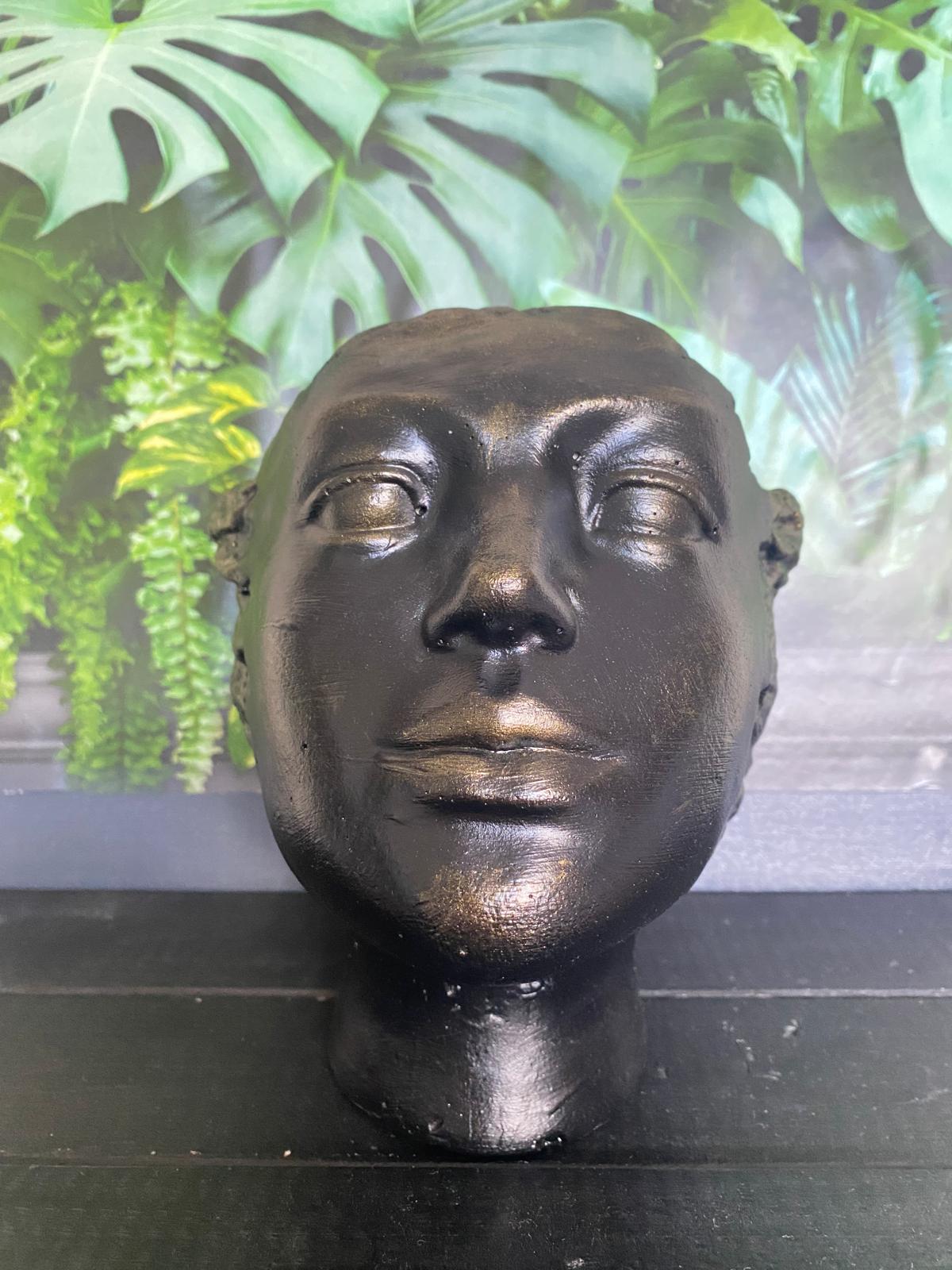 Human shaped woman head planter pot