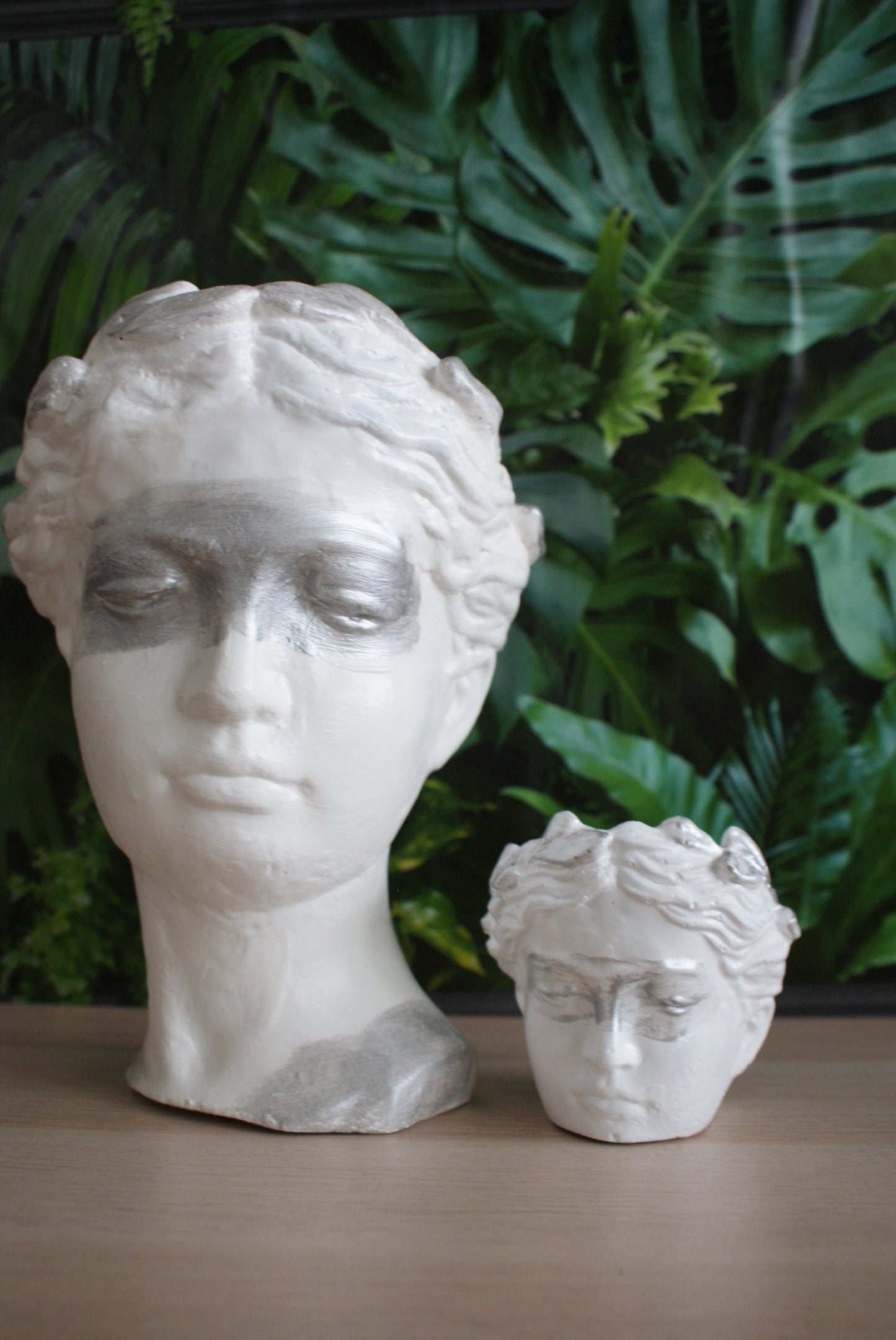 Goddess planter pot set, Woman angel head planter pot