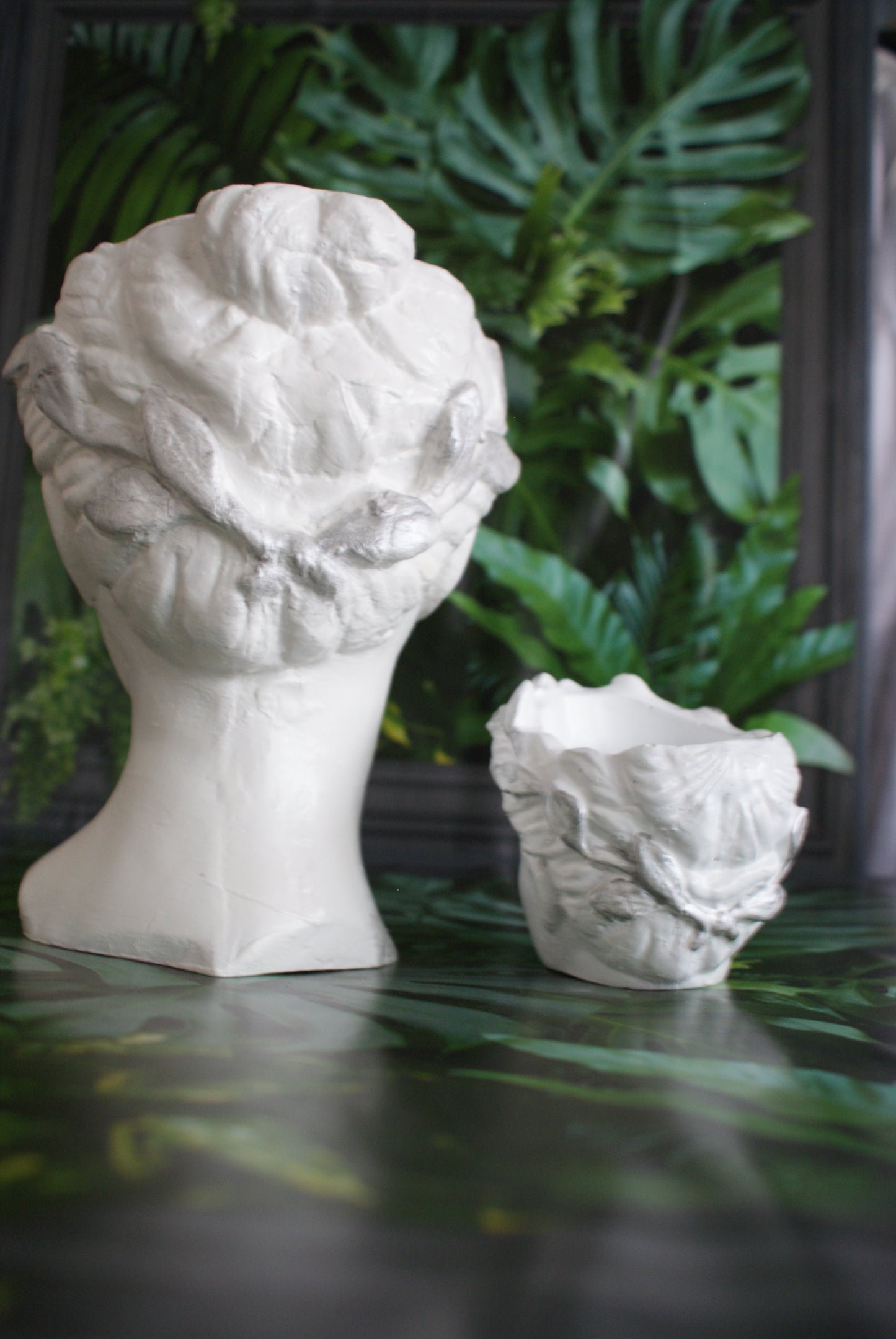 Goddess planter pot set, Woman angel head planter pot