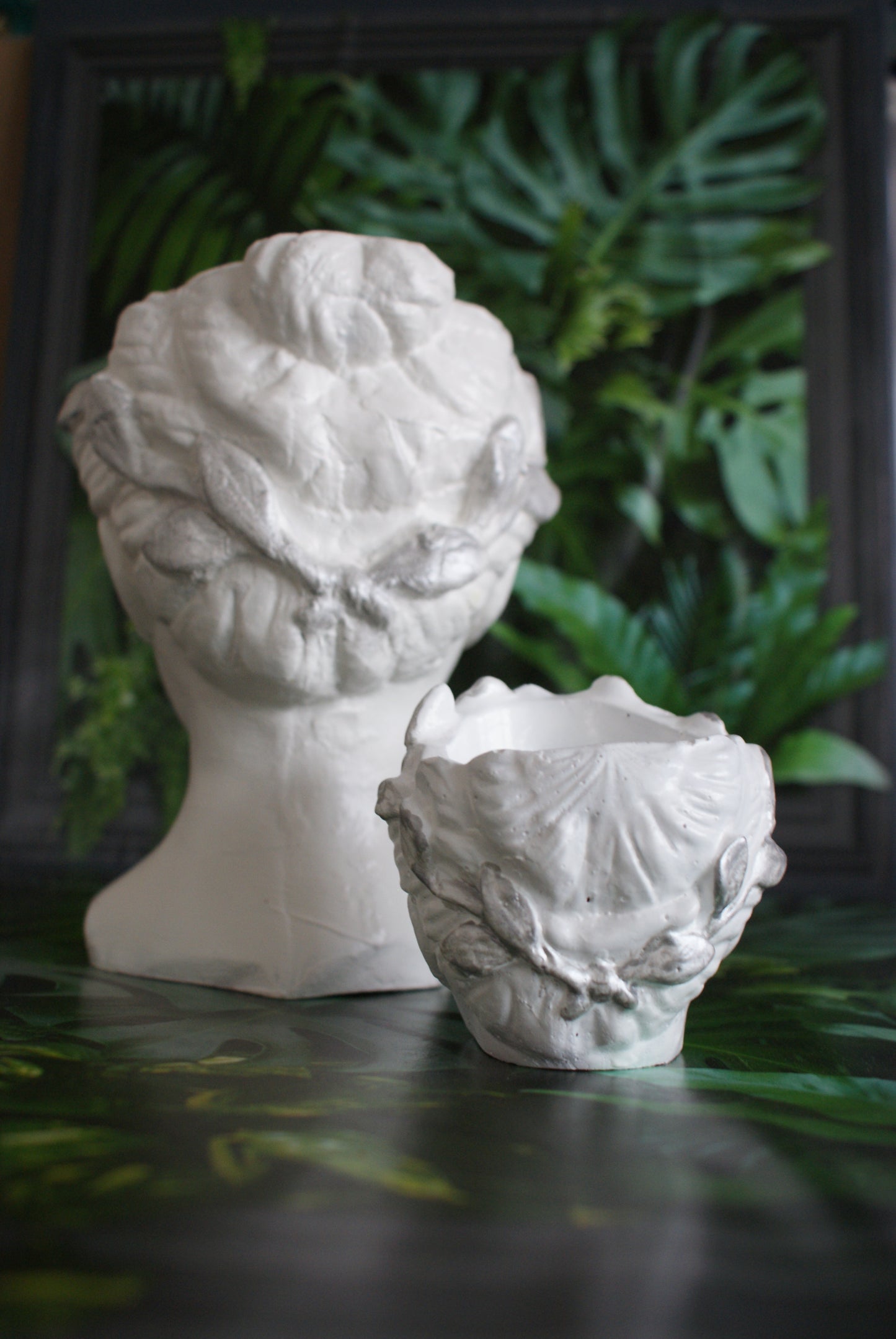 Goddess planter pot set, Woman angel head planter pot