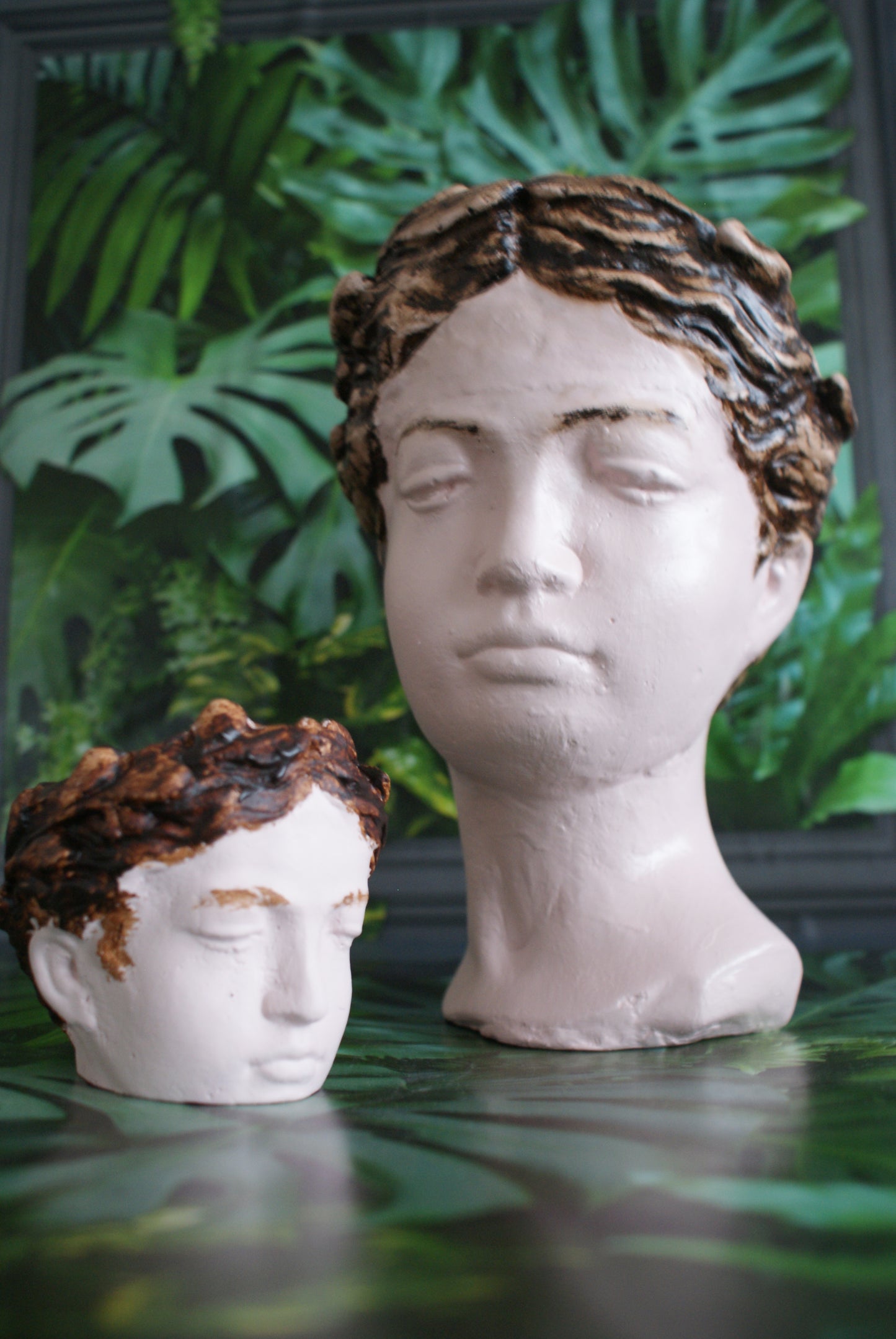 Goddess planter pot set, Woman angel head planter pot