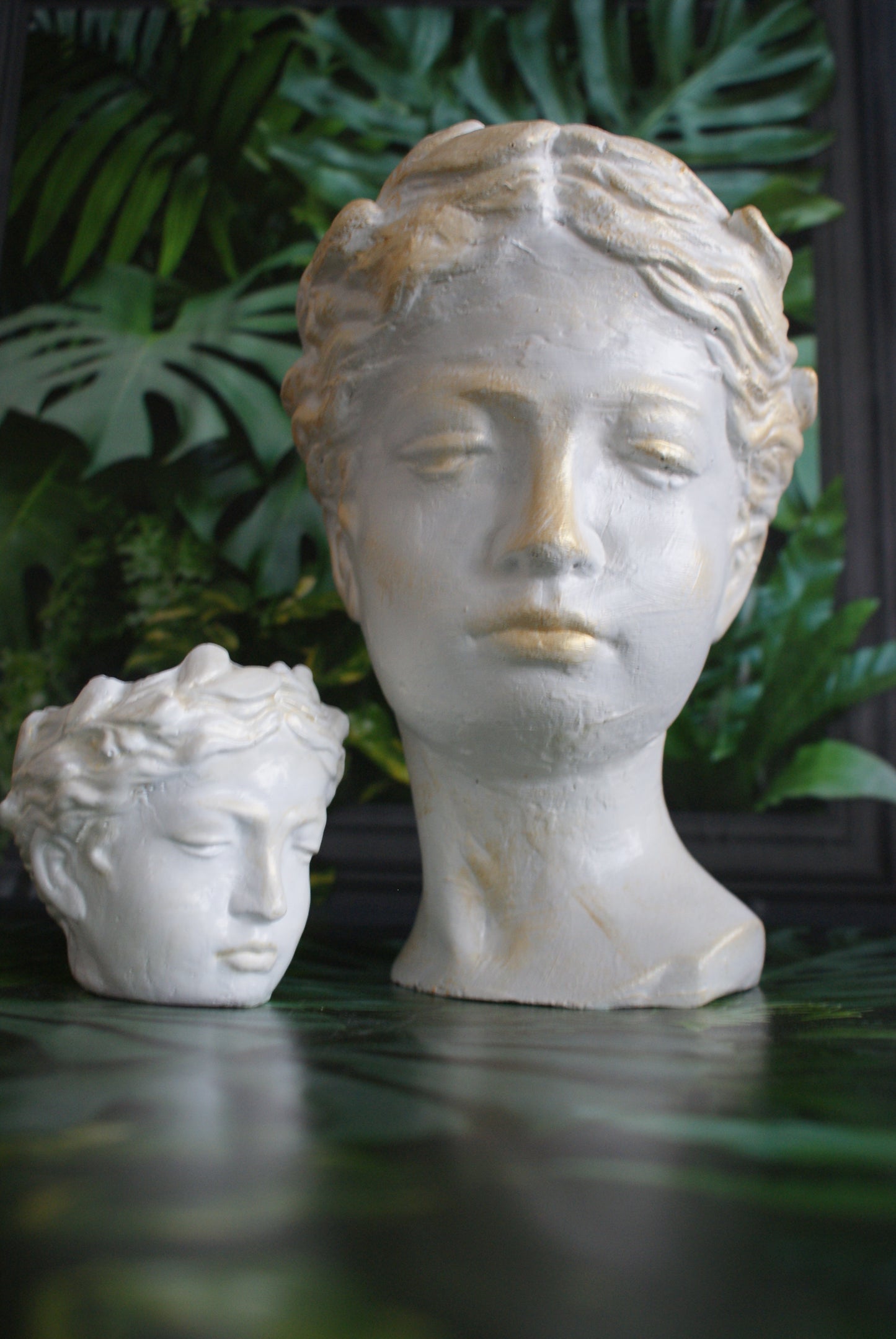 Goddess planter pot set, Woman angel head planter pot