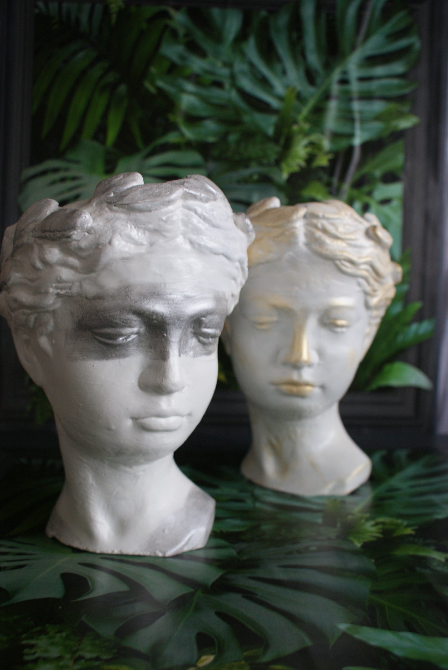 Goddess planter pot set, Woman angel head planter pot