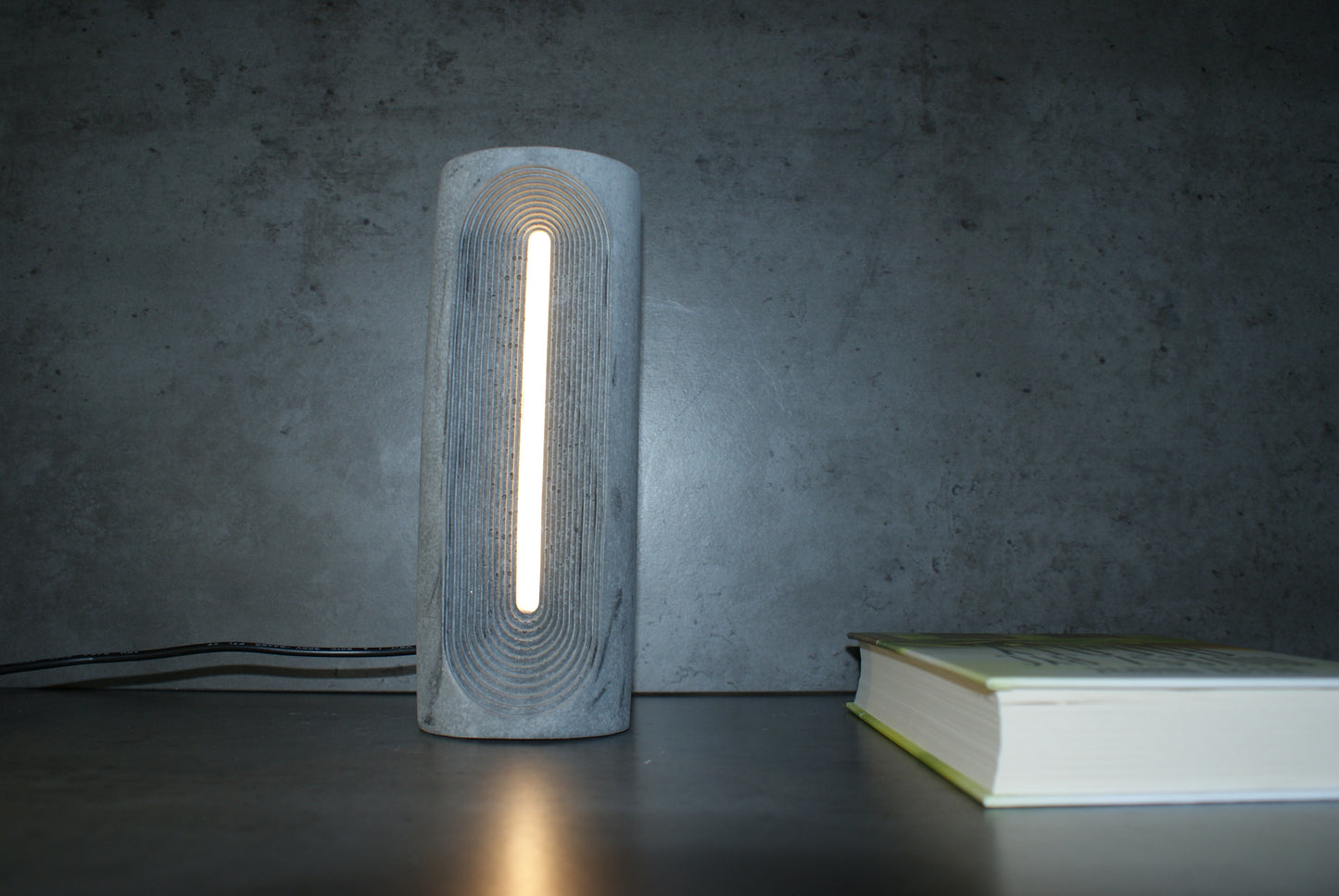 Oval concrete led lamp