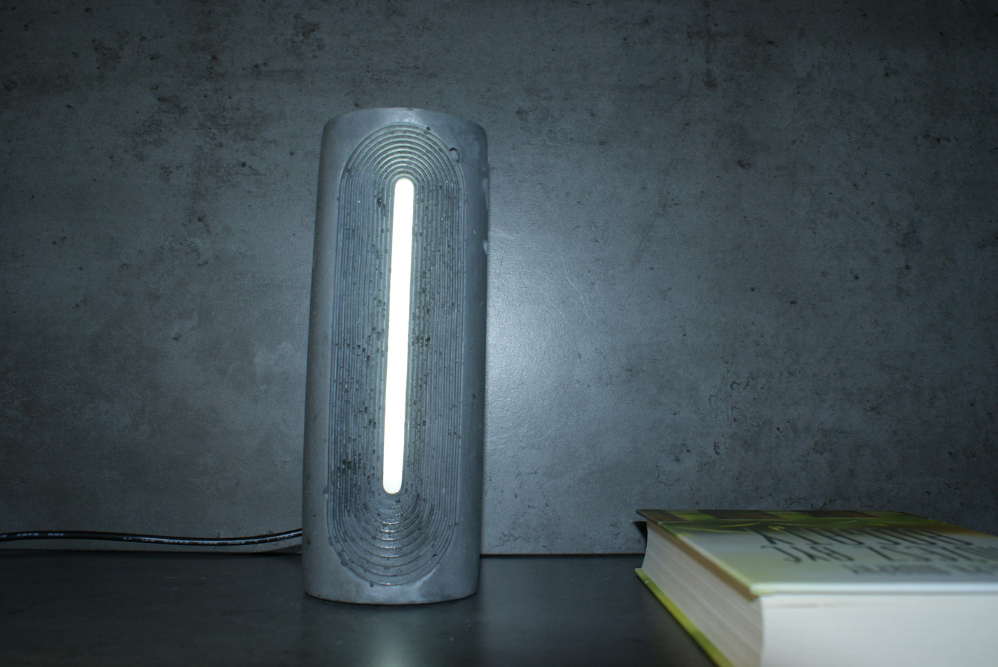 Oval concrete led lamp