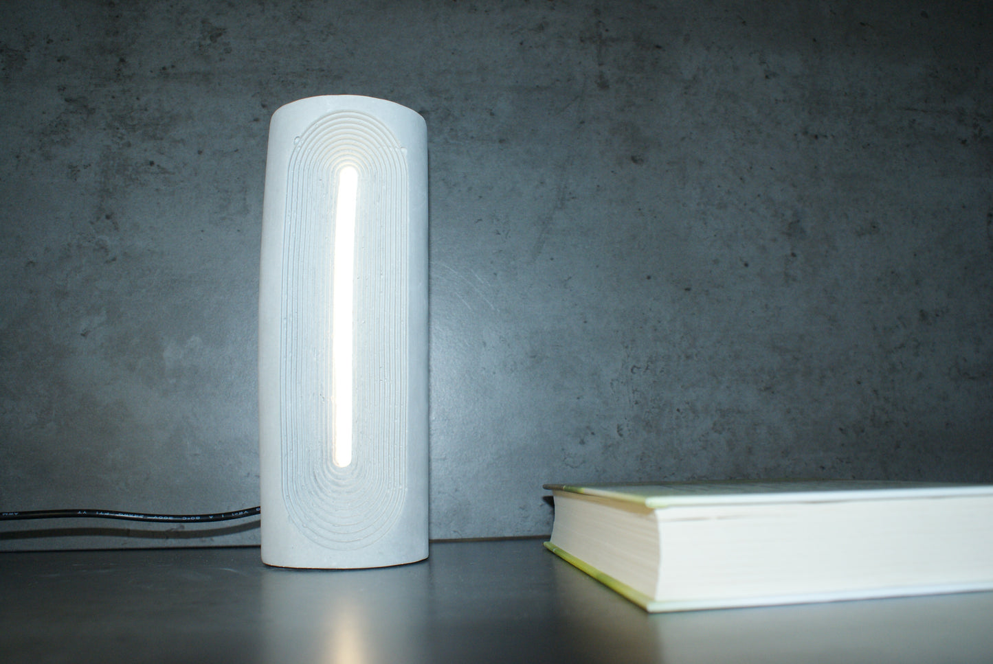 Oval concrete led lamp