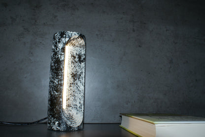 Oval concrete marble effect led lamp