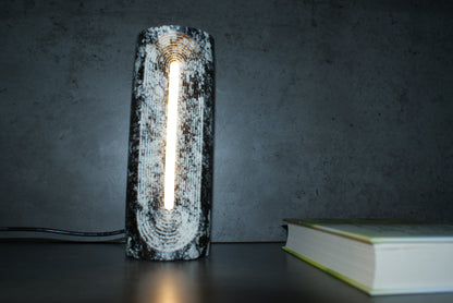 Oval concrete marble effect led lamp