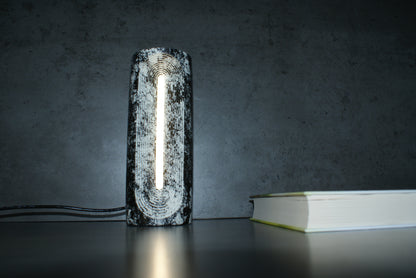 Oval concrete marble effect led lamp