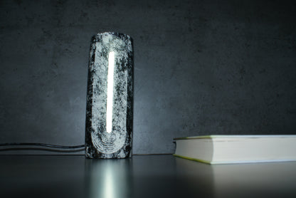 Oval concrete marble effect led lamp