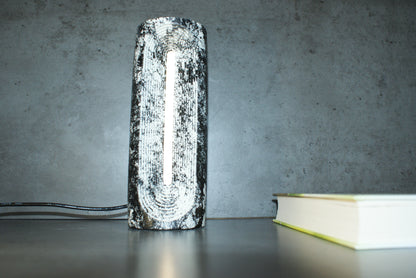 Oval concrete marble effect led lamp