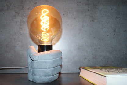 Hand concrete industrial designer lamp