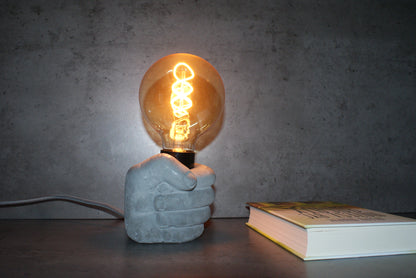 Hand concrete industrial designer lamp