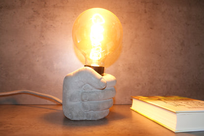 Hand concrete industrial designer lamp