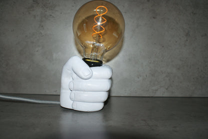 Hand concrete industrial designer lamp