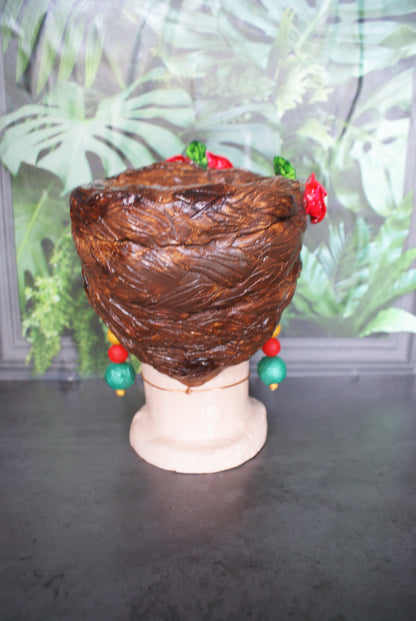 Woman Frida-inspired head planter pot