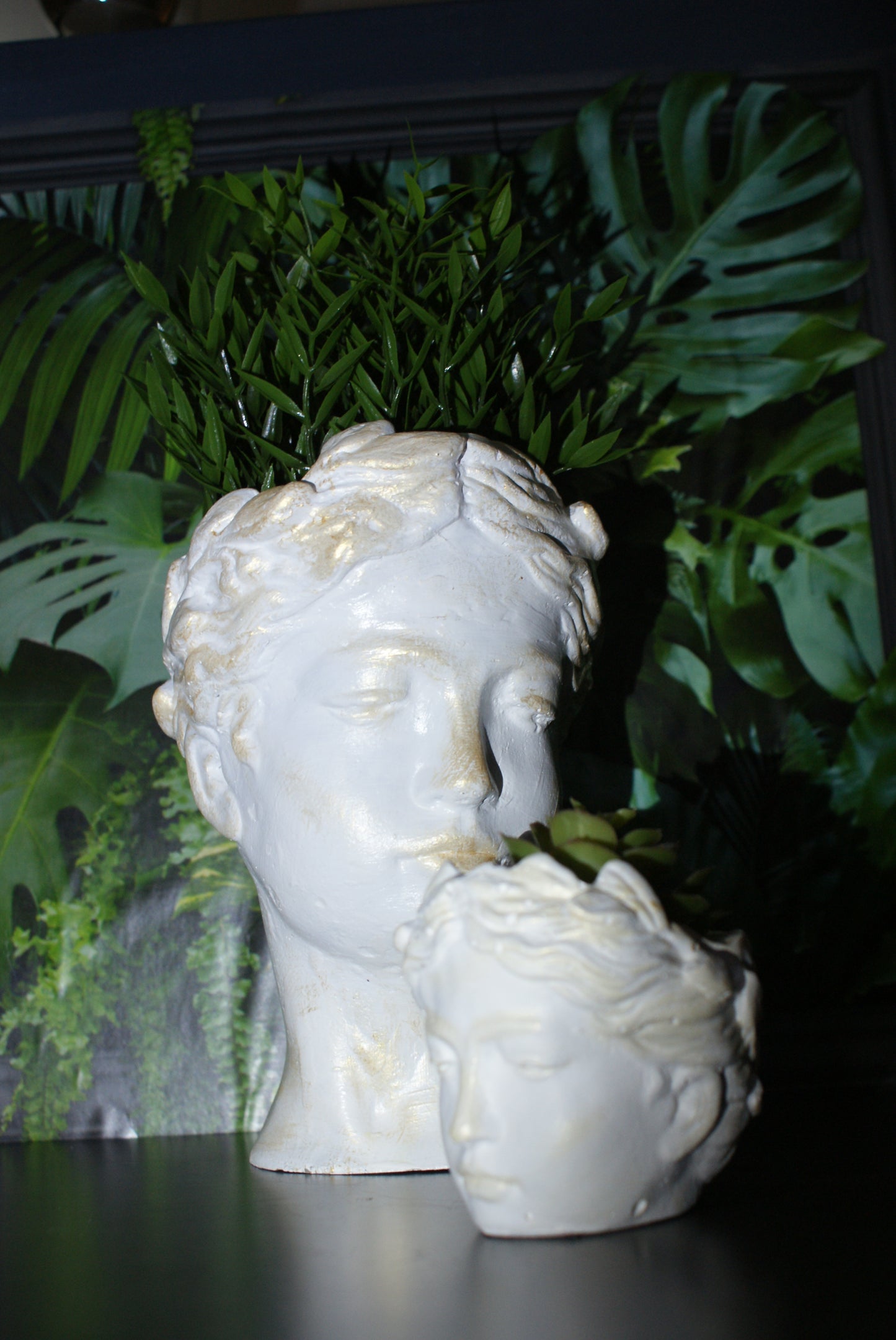 Goddess planter pot set, Woman angel head planter pot