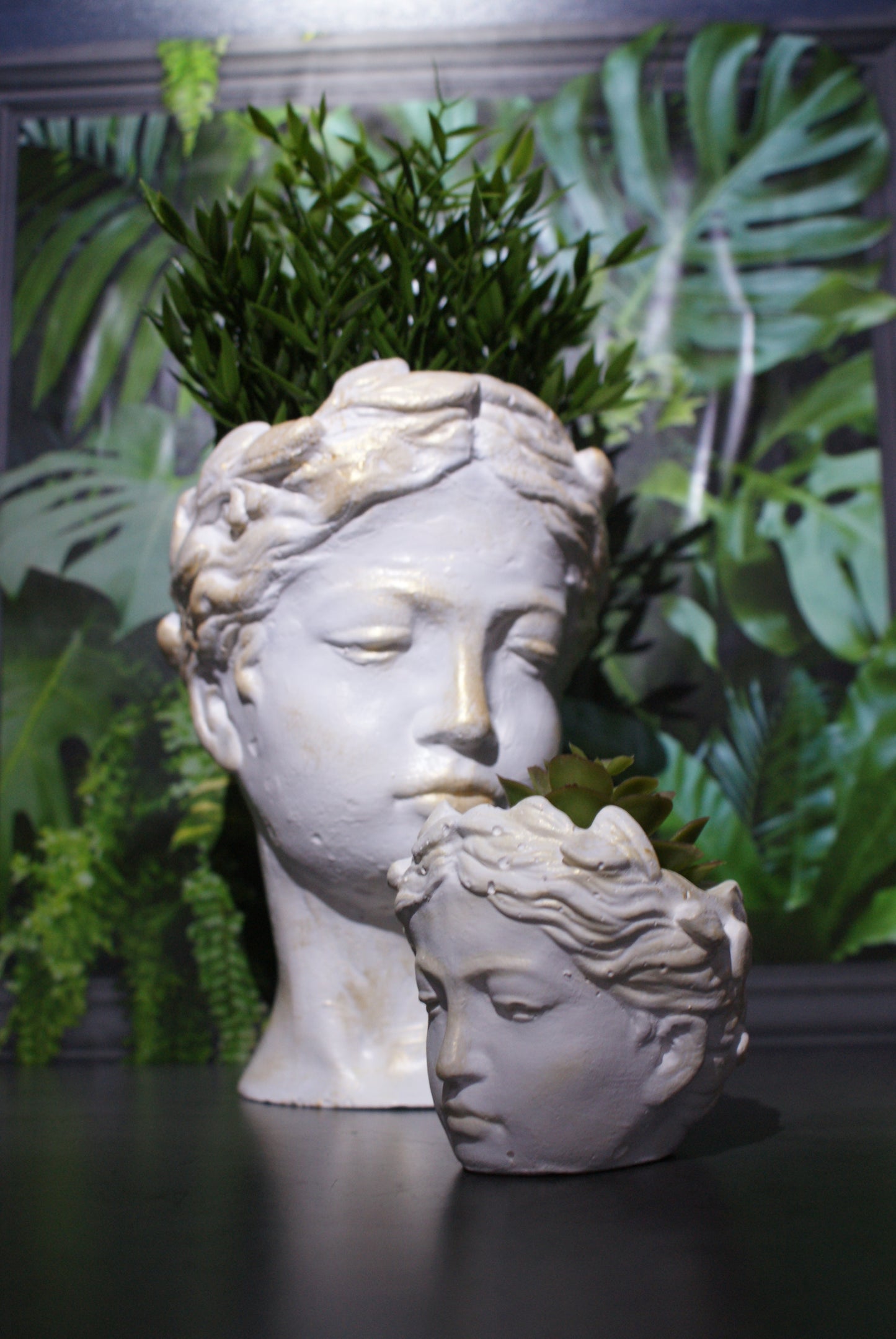 Goddess planter pot set, Woman angel head planter pot