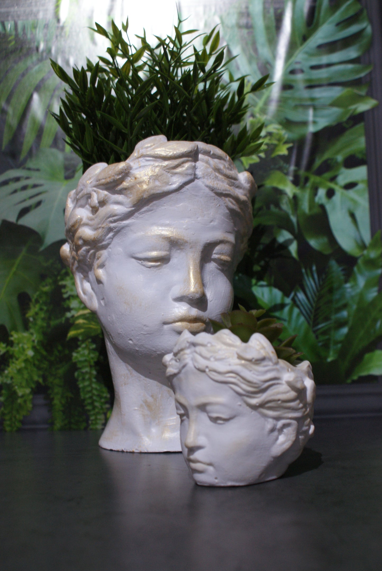 Goddess planter pot set, Woman angel head planter pot