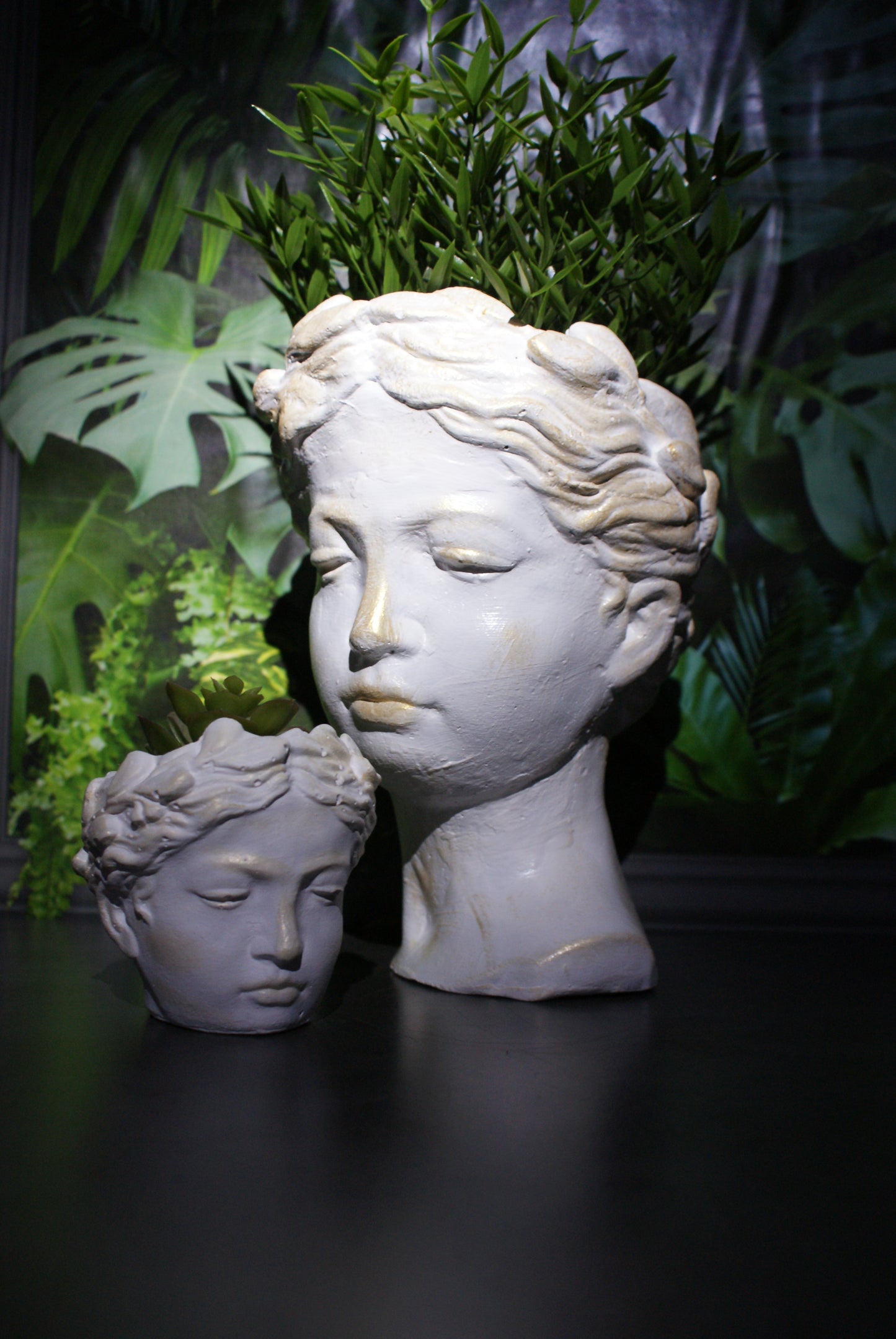 Goddess planter pot set, Woman angel head planter pot