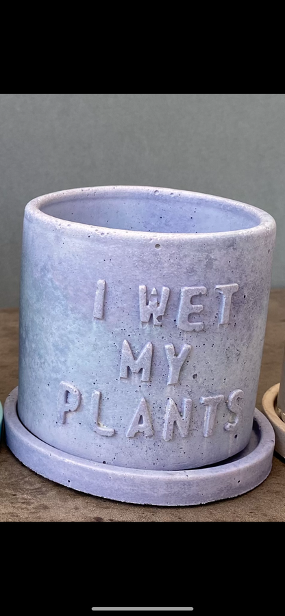 Funny message planter concrete plant pot