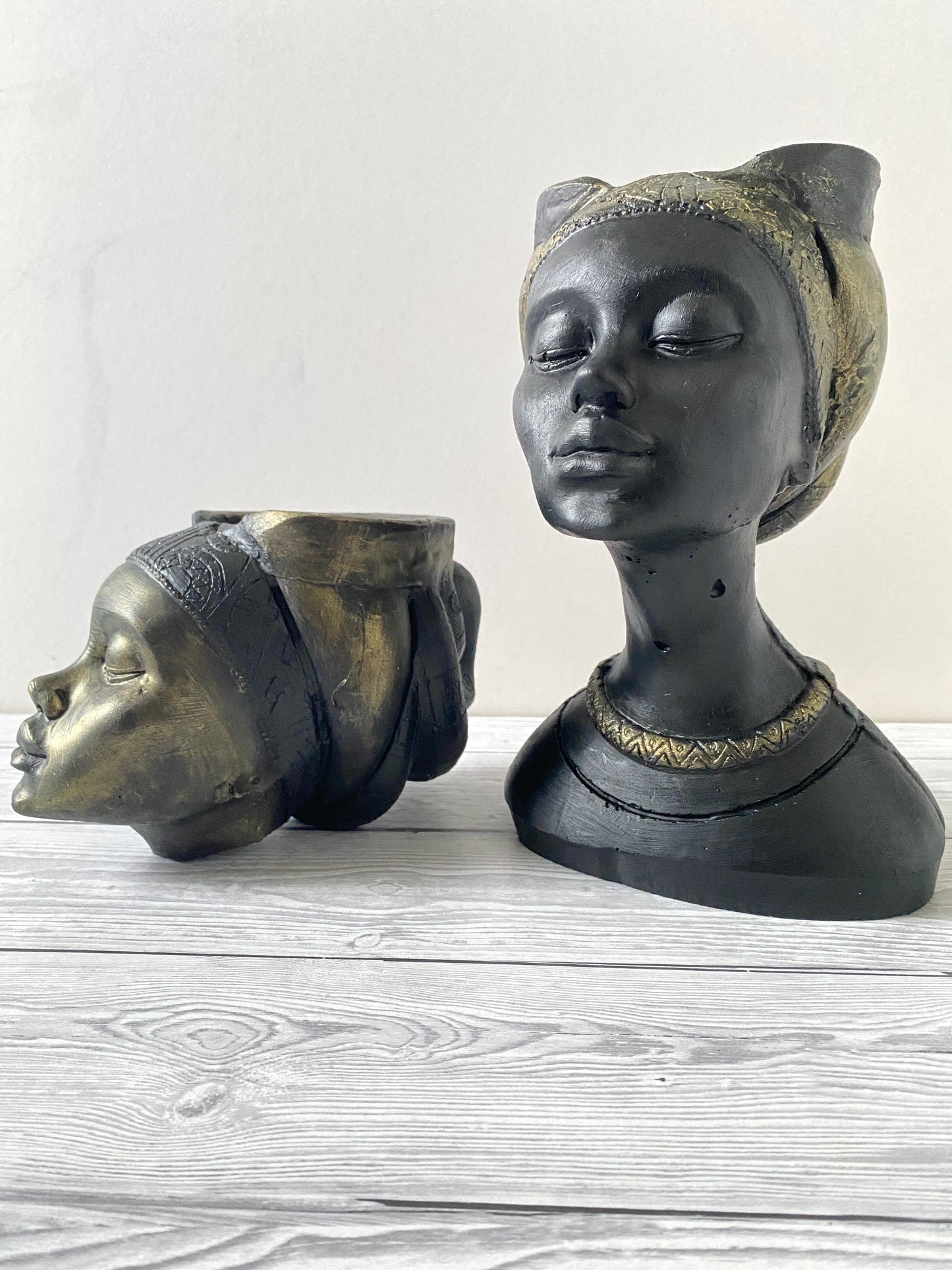 African queen pot, Woman head planter pot