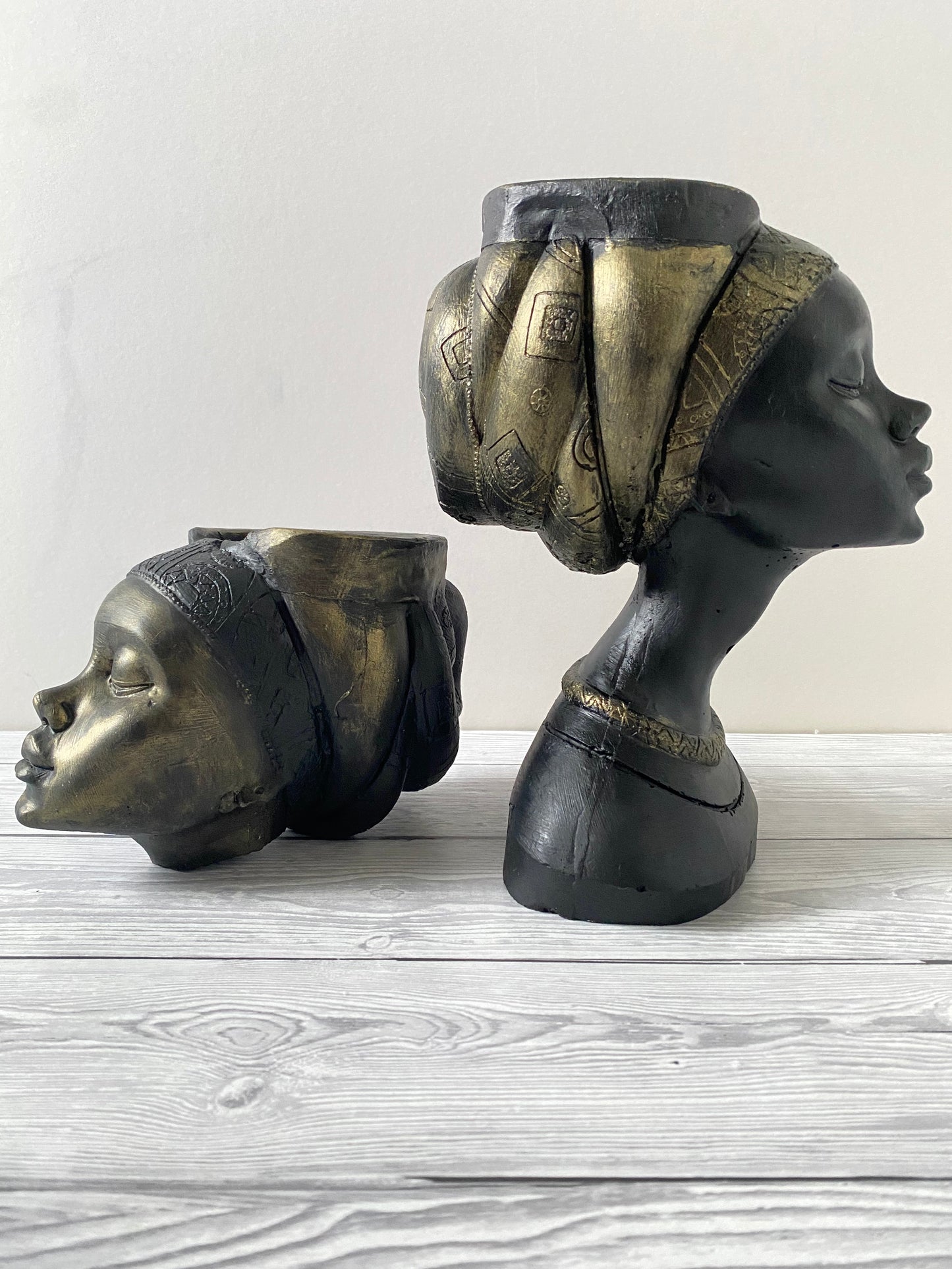 African queen pot, Woman head planter pot