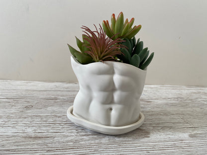 David’s body planter, male torso and butt planter pot