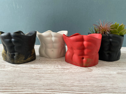 David’s body planter, male torso and butt planter pot