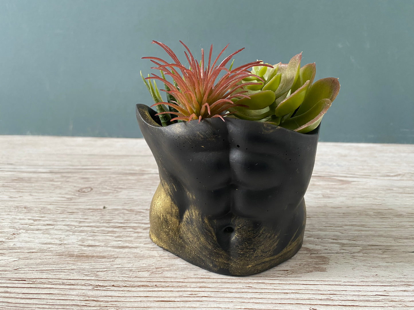 David’s body planter, male torso and butt planter pot