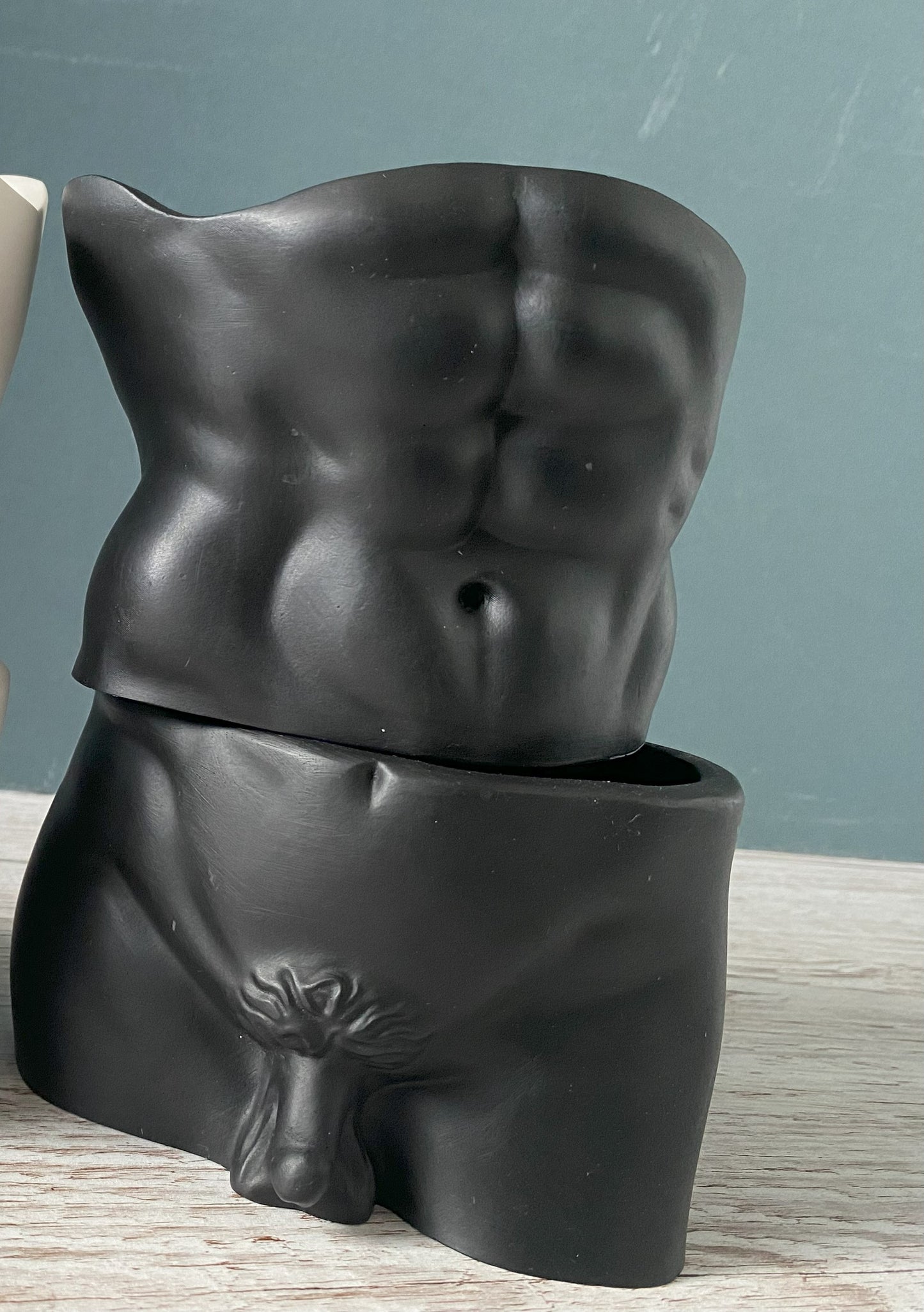 David’s body planter, male torso and butt planter pot