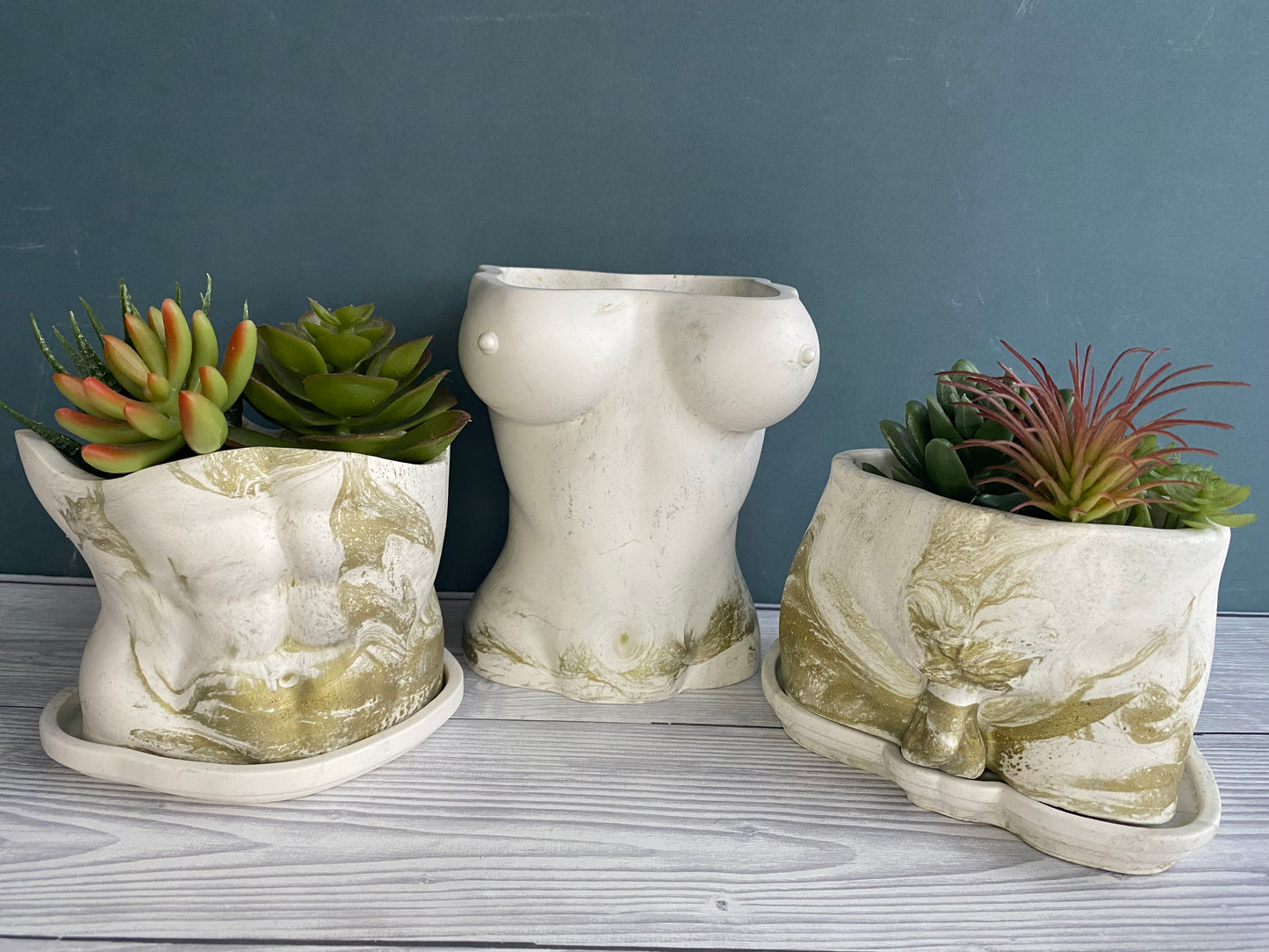 David’s body planter, male torso and butt planter pot