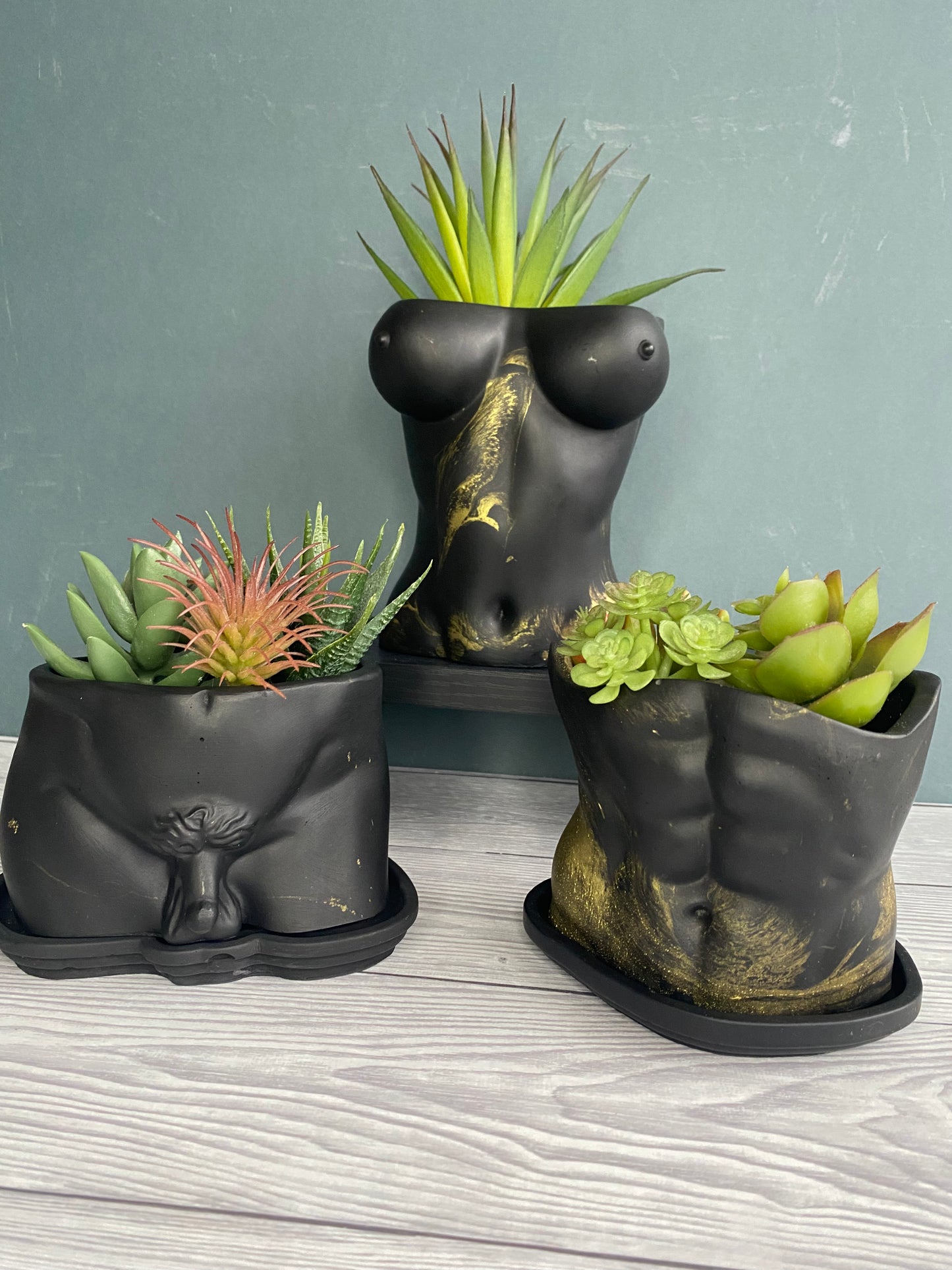 David’s body planter, male torso and butt planter pot