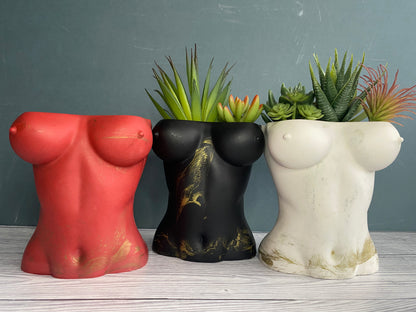 Woman sexy body planter, boobies planter pot