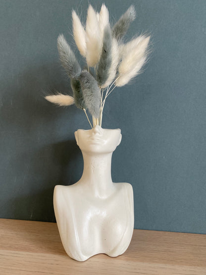 Woman half face bust vase