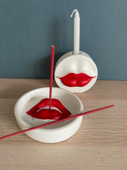 Lips candle holder, candle stick holder