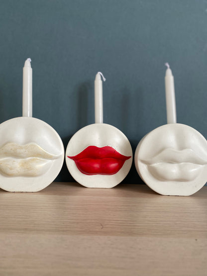 Lips candle holder, candle stick holder