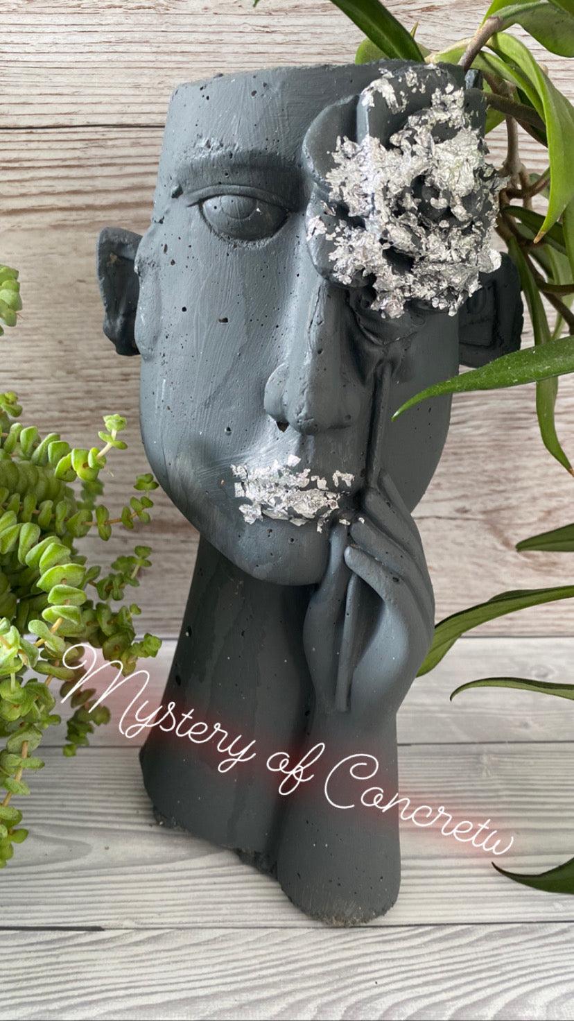 Nordic style head planter pot concrete vase