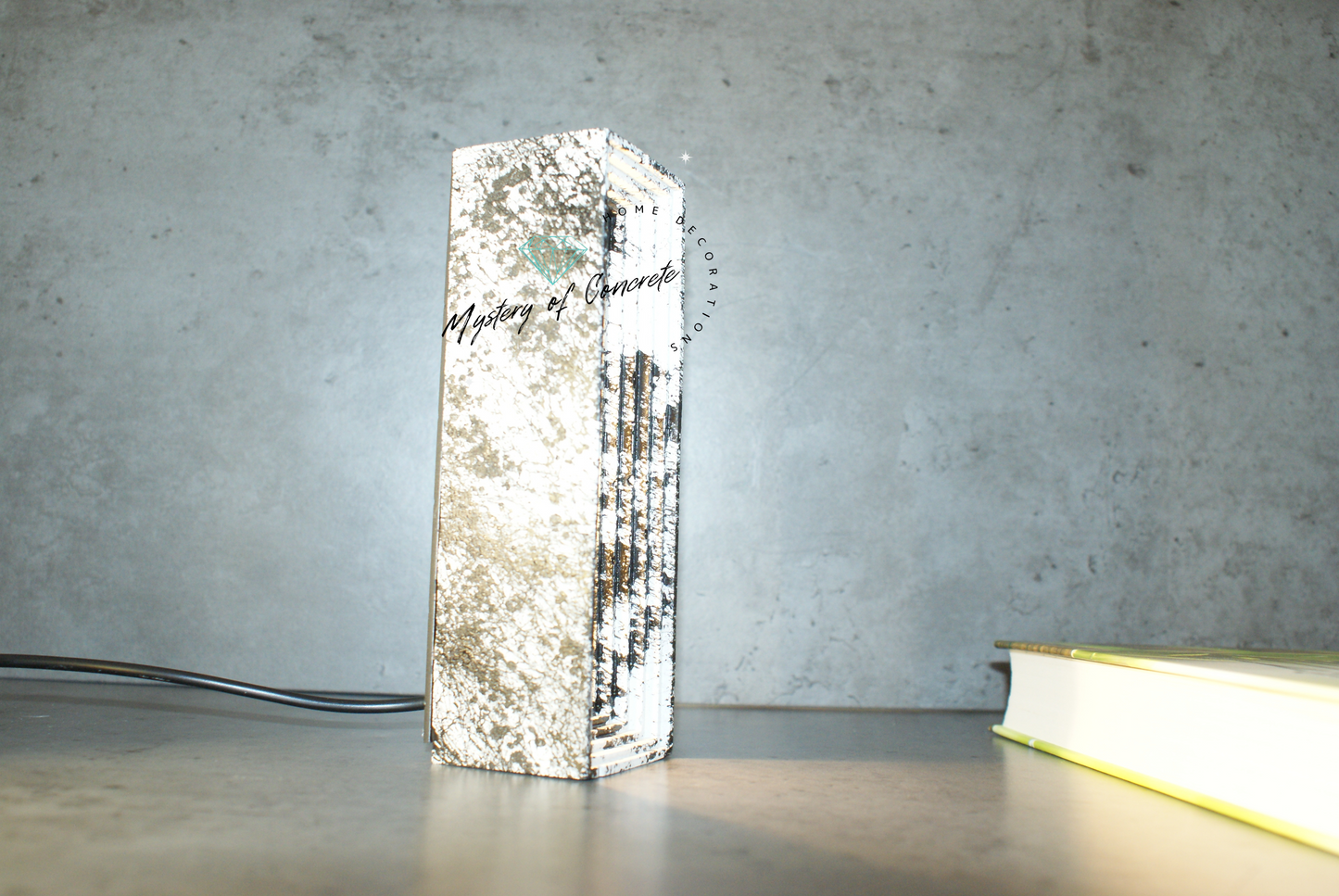 Rectangular concrete  marble effect led lamp