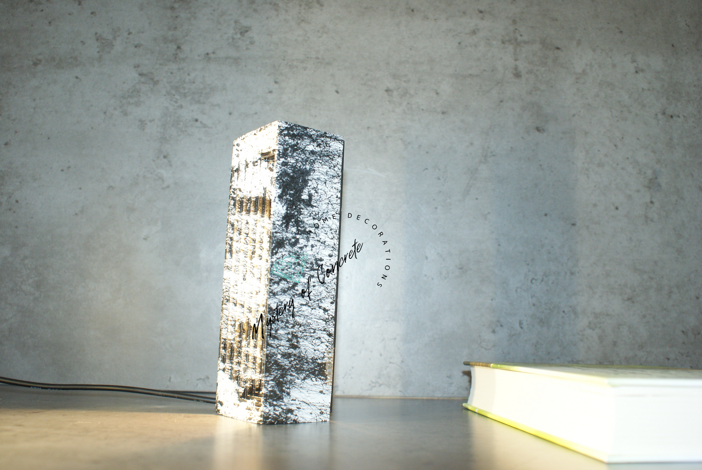 Rectangular concrete  marble effect led lamp