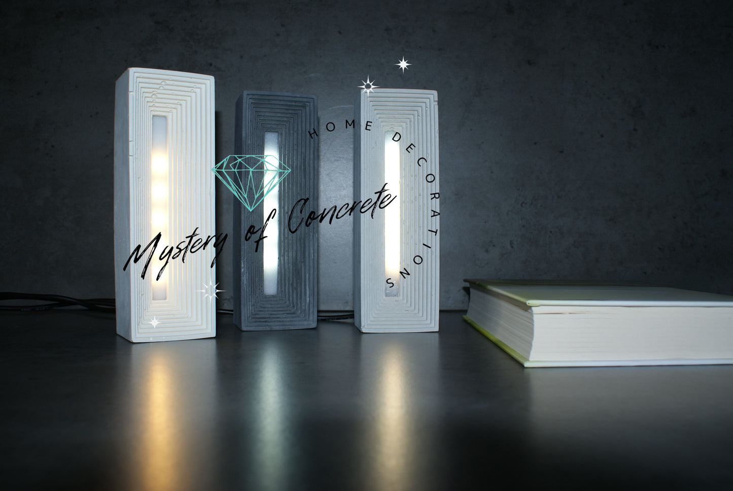 Rectangular concrete led lamp