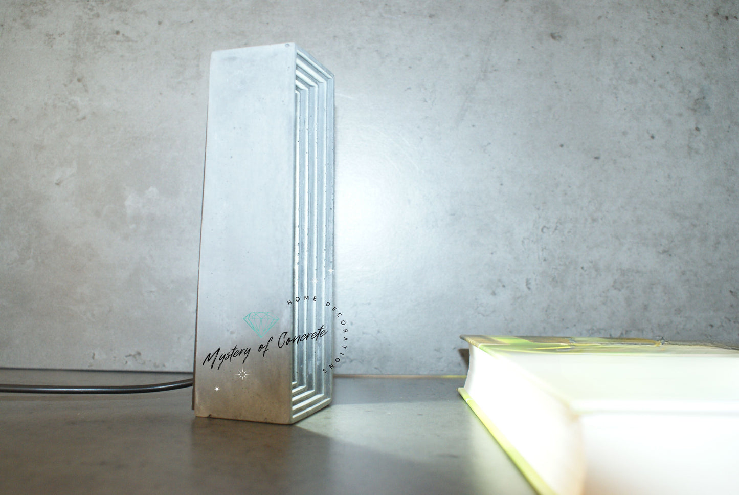 Rectangular concrete led lamp