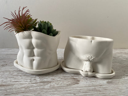 David’s body planter, male butt pot, man torso planters